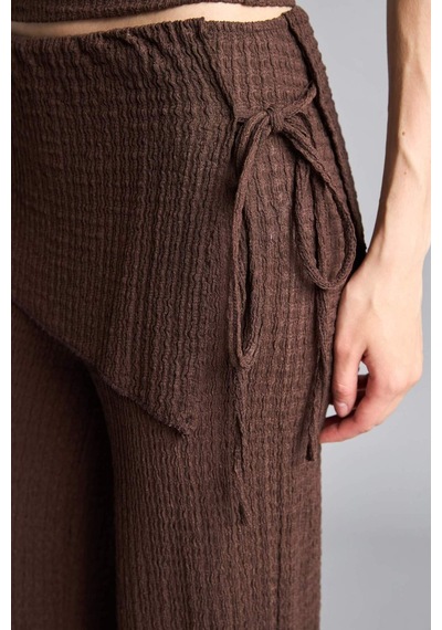 Defacto Wıde Leg Bürümcük Pantolon H4977ax26smbn341 Kahve-bn341