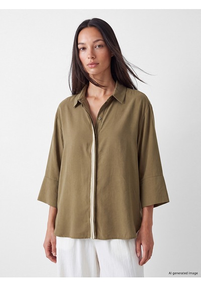 Lcw Studıo Haki Oversize Kadın Gömlek
