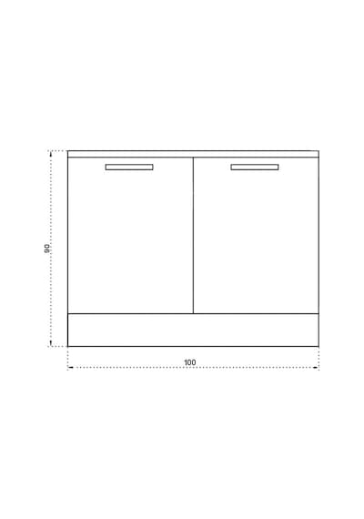 100 Cm Mini Evyeli Mutfak Alt Modül- Hazır Mutfak Dolabı