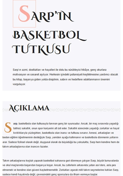 Sarp'ın Basketbol Tutkusu - Derya Akdeniz