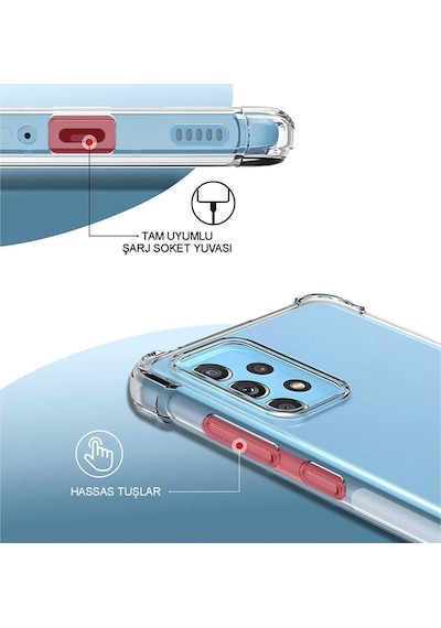 Xiaomi Redmi Note 11 Kılıf Kamera Korumalı AirBag Antishock Şeffaf Silikon Kapak
