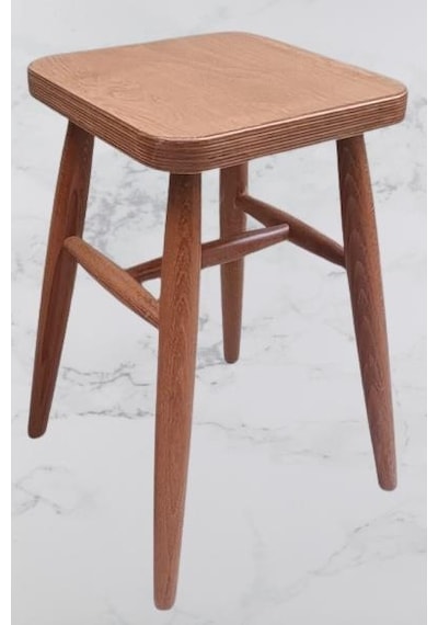 Tabure 90380 Kayın Ayak Güçlendirilmiş Bağlantı Papel Oturum Ceviz Renk El Yapım