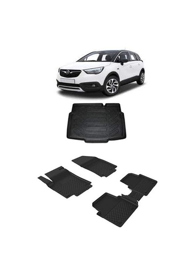 Opel Crossland  2017+ 4.5D Sahler Paspas 3D Rizline Bagaj Havuzu Siyah