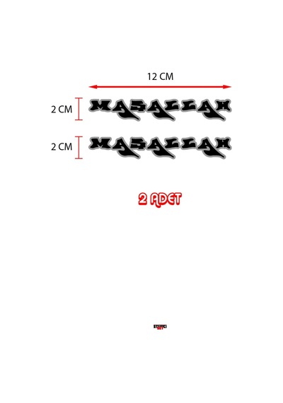 Maşallah Yazısı Oto Sticker 2 Adet Siyah 12 2 Cm