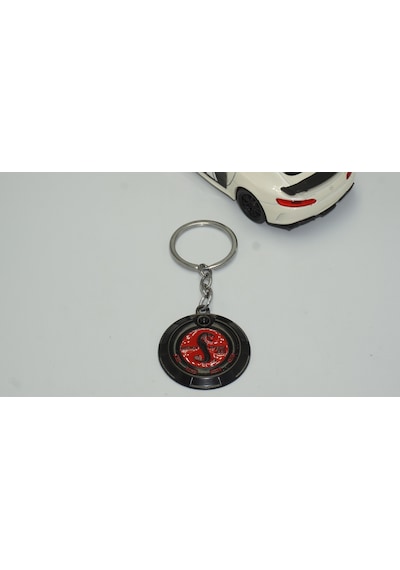 Dk Mustang Shelby Gt500 Snake Logo Kırmızı Metal Anahtarlık