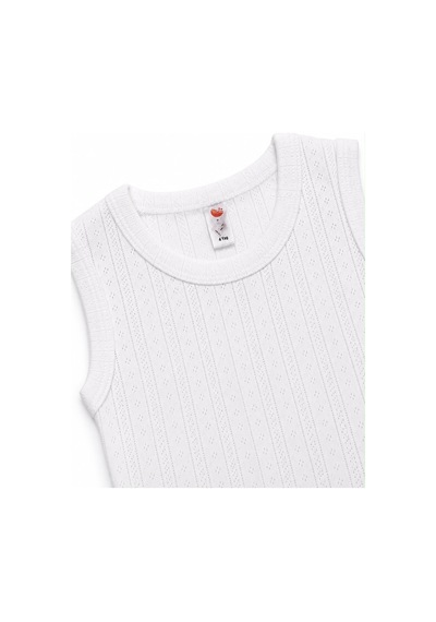 H&c Coolboy H&c 3'lü %100 Pamuk Desenli Jakarlı Kolsuz Bebek Body Zıbın Beyaz