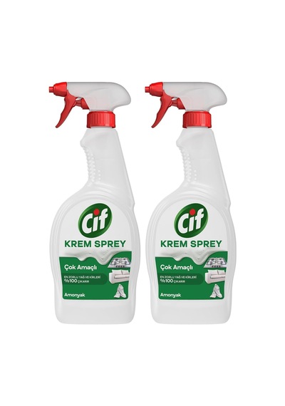 Krem Sprey Çok Amaçlı Amonyak Yüzey Temizleyici Yağ Ve Kir Çıkarıcı 750 Ml 2li Paket Diğer