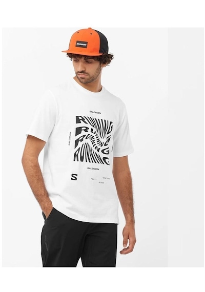 Salomon Runnıng Graphıc Ss Tee M Whıte// Koşu T-shırt Lc2218900 001