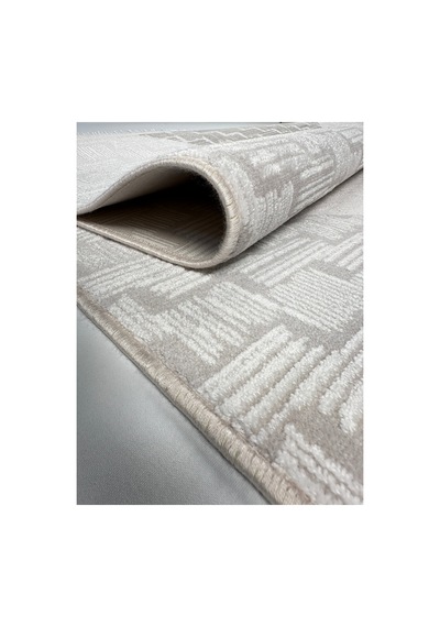 Merinos Vista Beyaz Gri Renk %100 Akrilik Geometrik Desen Yumuşak Dokulu Salon Oturma Odası Halısı 76595-95