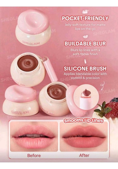 Sheglam Bounce Putty Pocket Lip Pot Mat Ruj -allık Tangelo Twist Nude