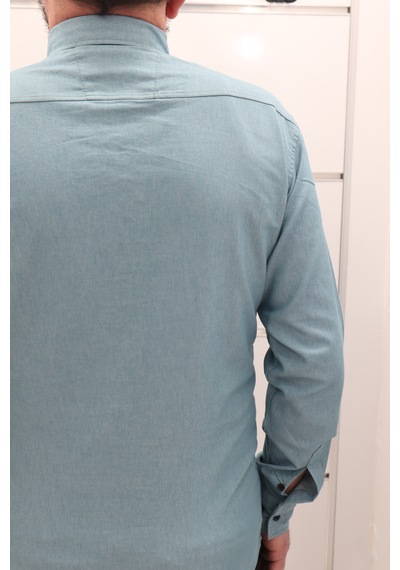 Becces Dmctekstil Erkek 007 Düz Spor Kesim Dar Kalıp Cepsiz Uzun Kollu Yazlık Keten Gömlek Turkuaz Becces Dmctekstil Erkek 007 Düz Spor Kesim Dar Kalıp Cepsiz Uzun Kollu Yazlık Keten Gömlek Turkuaz