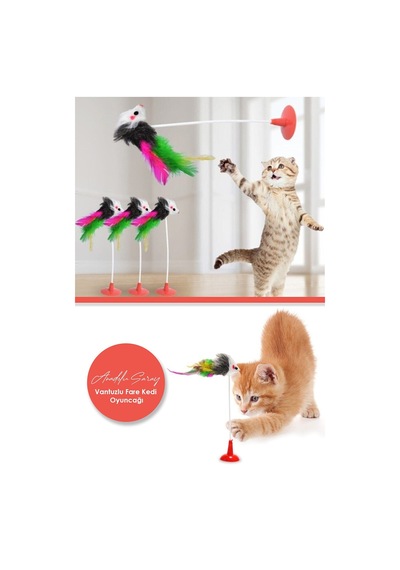 Eğlenceli Vantuzlu Fare Kedi Oyuncağı