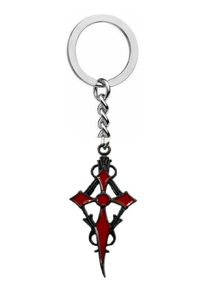 Kırmızı Sacina Gotik Haç Figürlü Unisex Anahtarlık Zamak Metal Dayanıklı Ve Şık Çanta Süsü