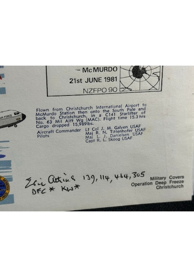 1981 Yeni Zelanda Operation Deep Freeze Cover Sgd Commander İlk Gün Zarfı Fdc Islak İmzalı  Teşhir Ürün