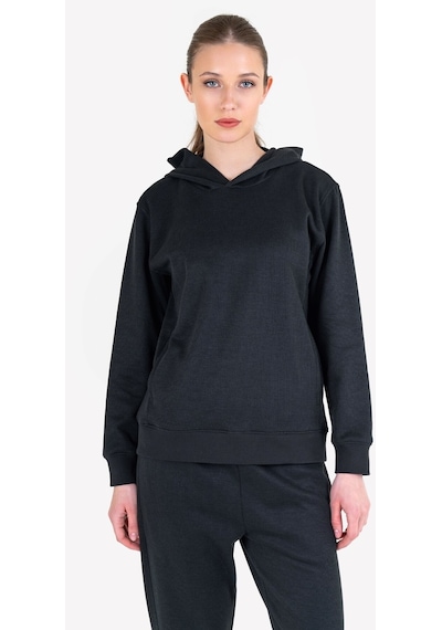 Lescon Siyah Kadın Kapüşonlu Sweatshirt 23n-2108