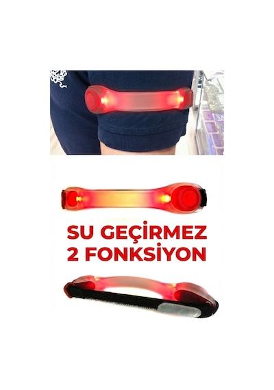 Gece Koşu Bilekliği: Su Geçirmez, 2 Fonksiyonlu, Işıklı Güvenlik Bandı Renkli