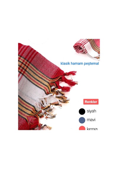 Klasik Hamam Peştemal , Pamuklu, 80 X 160 Çok Renkli