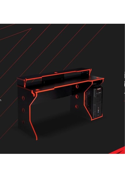 Nesseshop Atlantix E-Spor Oyuncu Masası Dekoratif Ve Kullanışlı Siyah