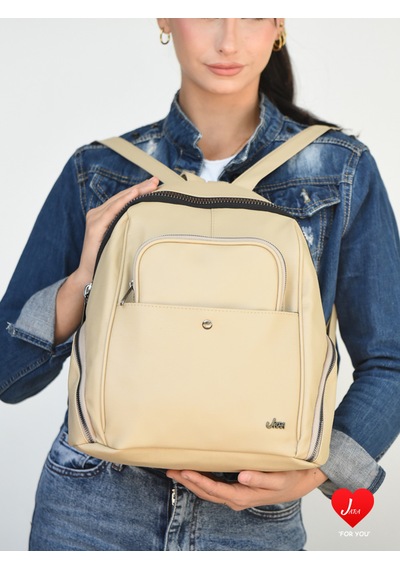 Jara Bag Freya Kadın Sırt Çantası Şık, Yumuşak Dokulu Ve 5 Bölmeli Vizon