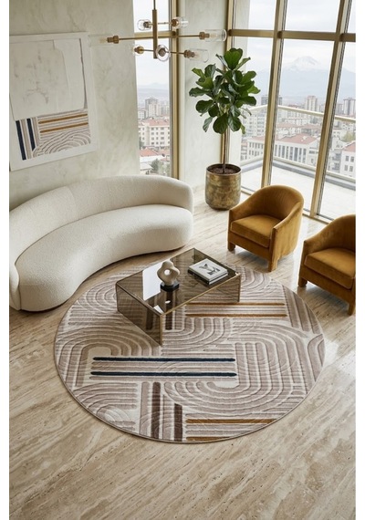 Kaymaz Tabanlı Halı Kesme Yolluk Salon Koridor Mutfak Yatak Odası Halısı Daire 3012 Multi Çok Renkli