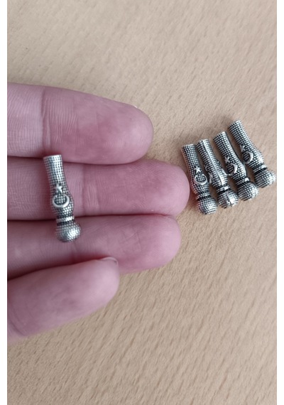 Metal Imame Tesbih Aparatı 10 Adet Gümüş Renk Ay Yıldız Türk Bayraklı İmame