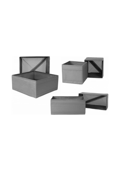 Ikea Skubb Kutu, 6'li Set, Gri Saklama Bölmesi Yeni Çok Renkli