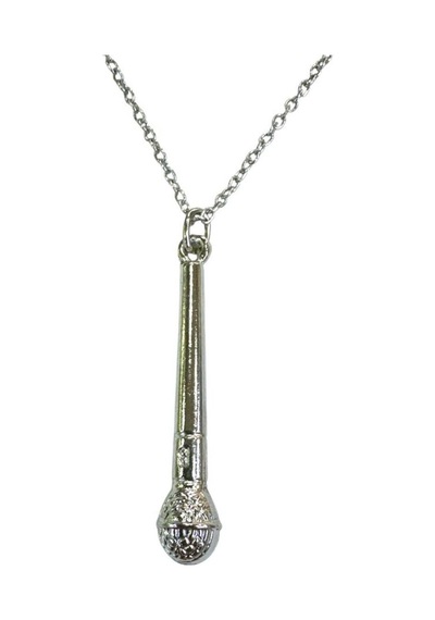 Mikrofon Figürlü Unisex Kolye Metal 60 Cm Zincir Çok renkli
