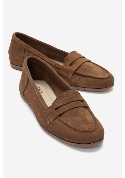 Luvishoes F02 Toprak Süet Kadın Babet Toprak