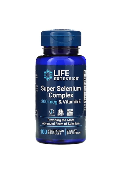 Life Extension Super Selenium Complex & Vitamin E Minerals 200 Mcg 100 Vegetarian Capsules