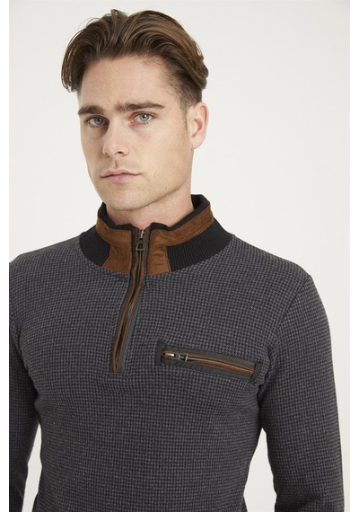 1039 Dewberry Erkek Sweatshırt-antrasit Antrasit