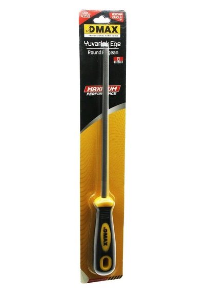 8 İnç Yuvarlak Metal Eğe Törpü Plastik Saplı Bx40