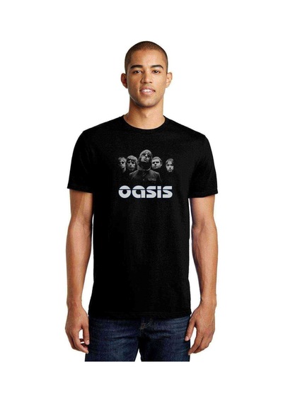 Oasis Albums Metal Rock Music Müzik Baskılı Siyah Erkek Tshirt