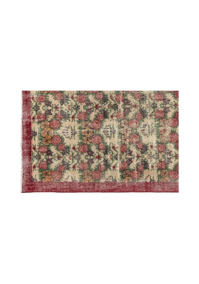 El Dokuması Vintage Yün-pamuk Naturel Halı 12385 111 X 195 Cm Çok Renkli