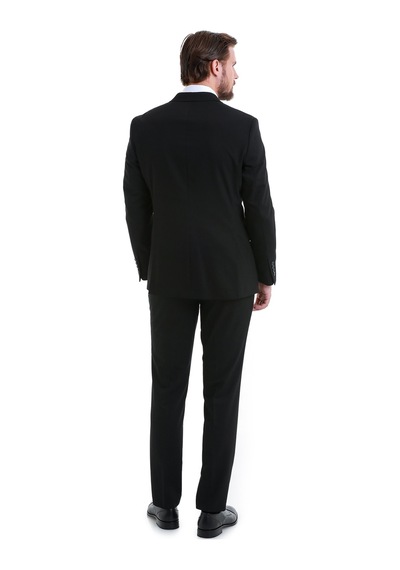 Hatemoğlu Siyah Slim Fit Sivri Yaka Takım Elbise