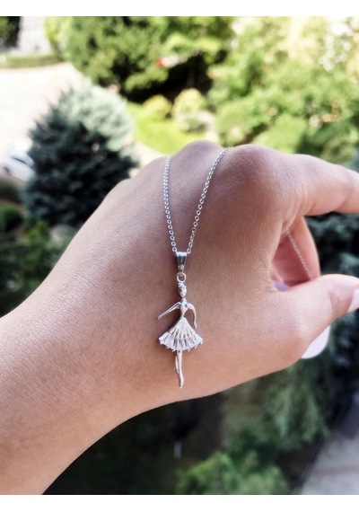 Balerin Model Kadın Kolye Zirkon Taşlı Bbk08 Altın