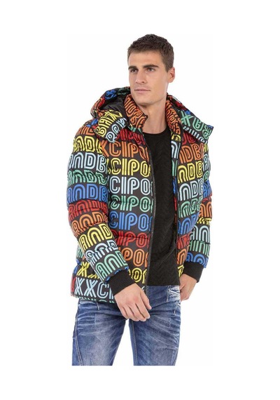 Cipo & Baxx Cm186 Multi Color Erkek Şişme Mont Siyah