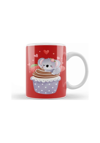 Valentines Koala With Cupcake Kupa Bardak Porselen Karışık