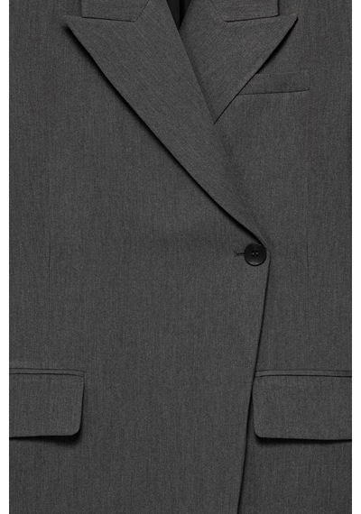 Kadın Antrasit Asimetrik Kruvaze Blazer Antrasit