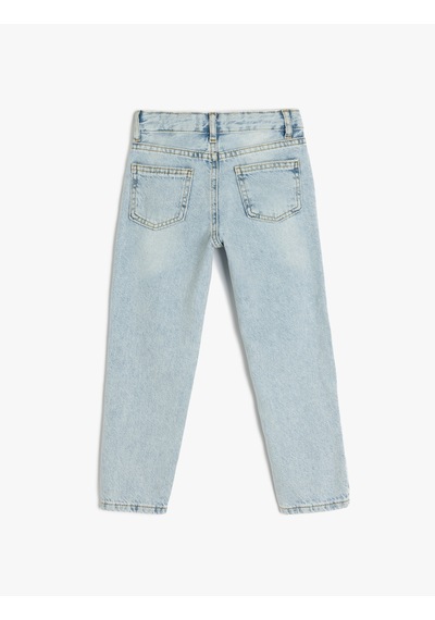 Koton Pamuklu Beli Ayarlanabilir Lastikli Denim Pantolon Lıght Indıgo 5skb40015td Açık Mavi Koton Pamuklu Beli Ayarlanabilir Lastikli Denim Pantolon Lıght Indıgo 5skb40015td Açık Mavi