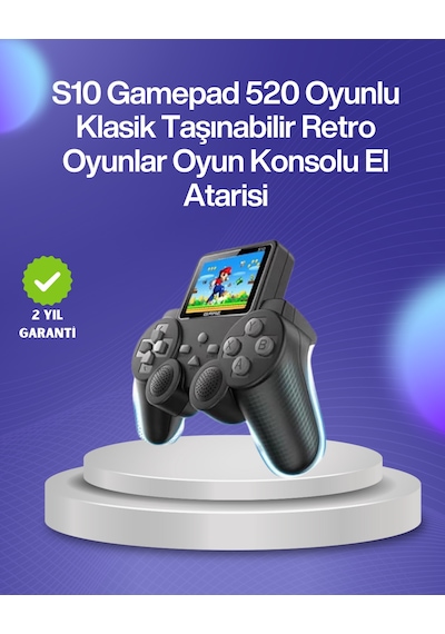 500 - 750 - Oyunlu Nostaljik El Tipi Oyun Konsolu, Tnabilir Şarjlı Cihaz, Renkli Ekran Ve - Spt-gld - Tv Destekli