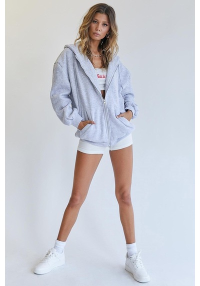 Madmext Mad Girls Karmelanj Kapüşonlu Şardonlu Sweatshirt Mg1223 Kar Melanj