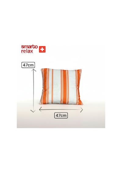 Smarto Relax Içi Dolgulu Kırlent 45x45 Cm Kare Salon & Berjer Kırlenti - Smr-kır-018 Beyaz - Turuncu