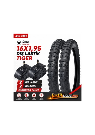 Servis 16x1.95 Dış Lastik Tıger Bisiklet Lastiği +iç Lastiği 2 Şer Adet Takım