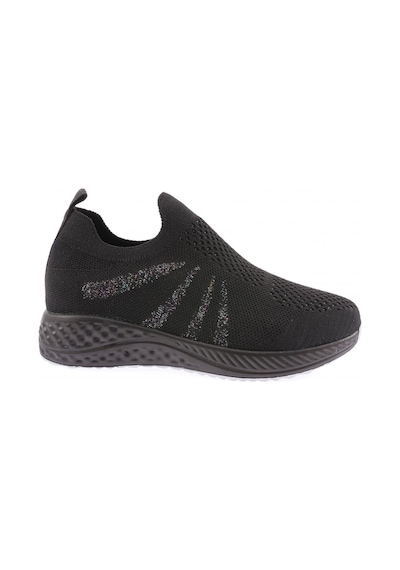 Dgn 832-23y Kadin Yanlari Simli Lazerli Sneaker Ayakkabi 832-1986-R1534 Siyah