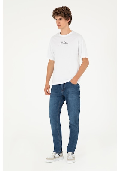 U.S. Polo Assn. Erkek Comfort Fit Bisiklet Yaka Beyaz Tişört 50294322-VR013