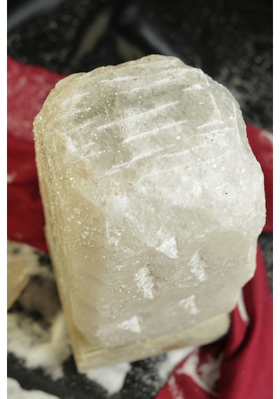 3-4 Kg Gri Doğal Tuz Lambası Ahşap Kaideli Dekoratif Ortam Lambası