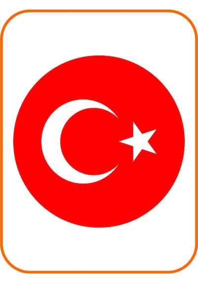 Ay Yıldız Oval Hilal Bayrak Oto Sticker 8x8 Cm Kırmızı