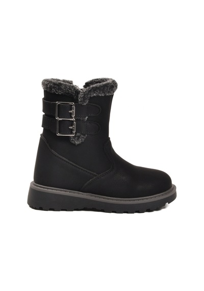 Cool Siyah İçi Polarlı Kaymaz Kız Çocuk Bot Buckle F Siyah