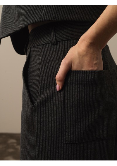 Xint Siyah Pamuk Dokulu Regular Fit Kargo Pantolon 470428