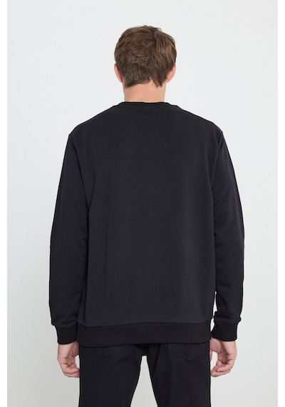 AC&Co / Altınyıldız Classics Standart Fit Normal Kesim Bisiklet Yaka Erkek Sweatshirt Siyah